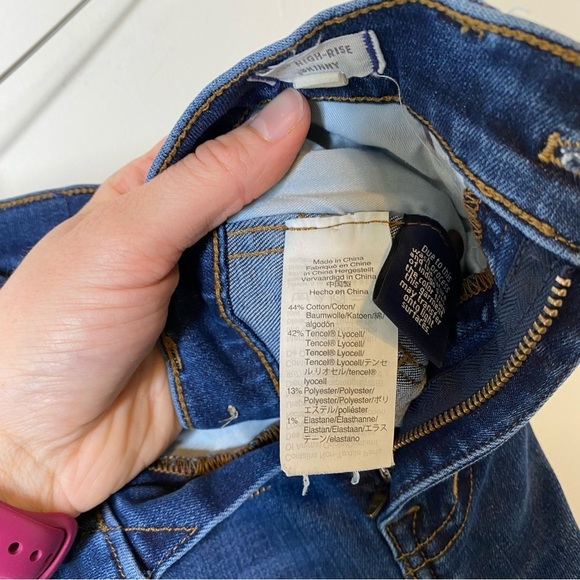 Madewell 10” High Rise Skinny Jeans Dark Wash Denim Size 26 Tall - Picture 5 of 5